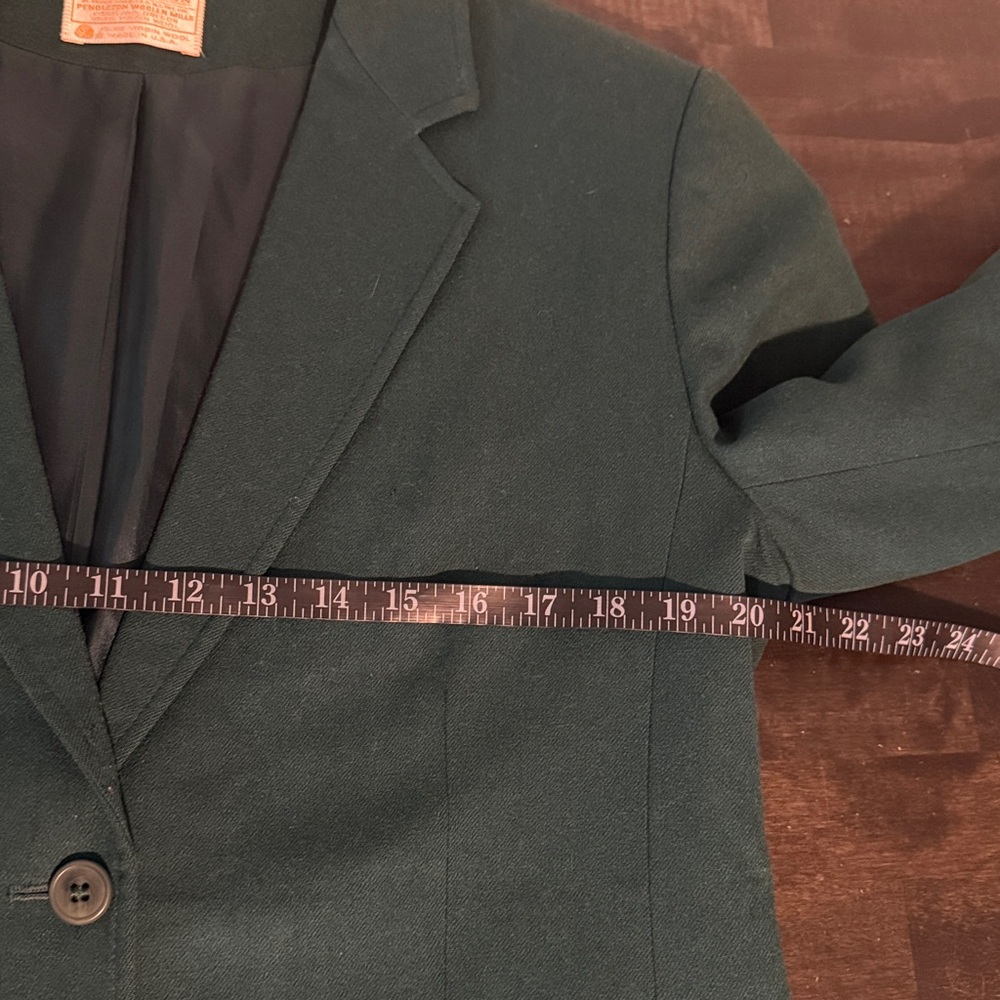 Pendleton Forest Green Wool 2 Button Blazer Size … - image 6